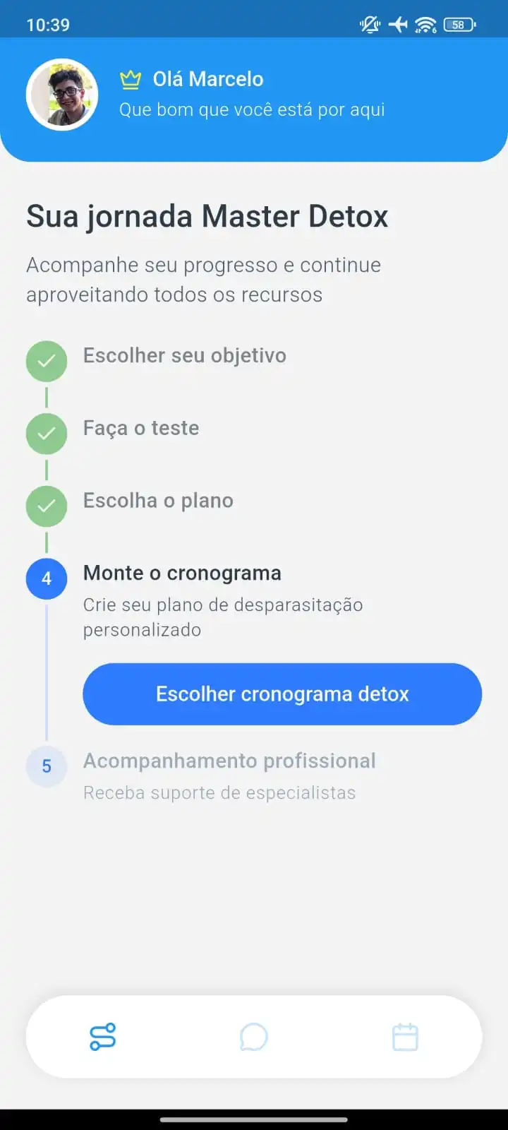 Print do app Master Detox